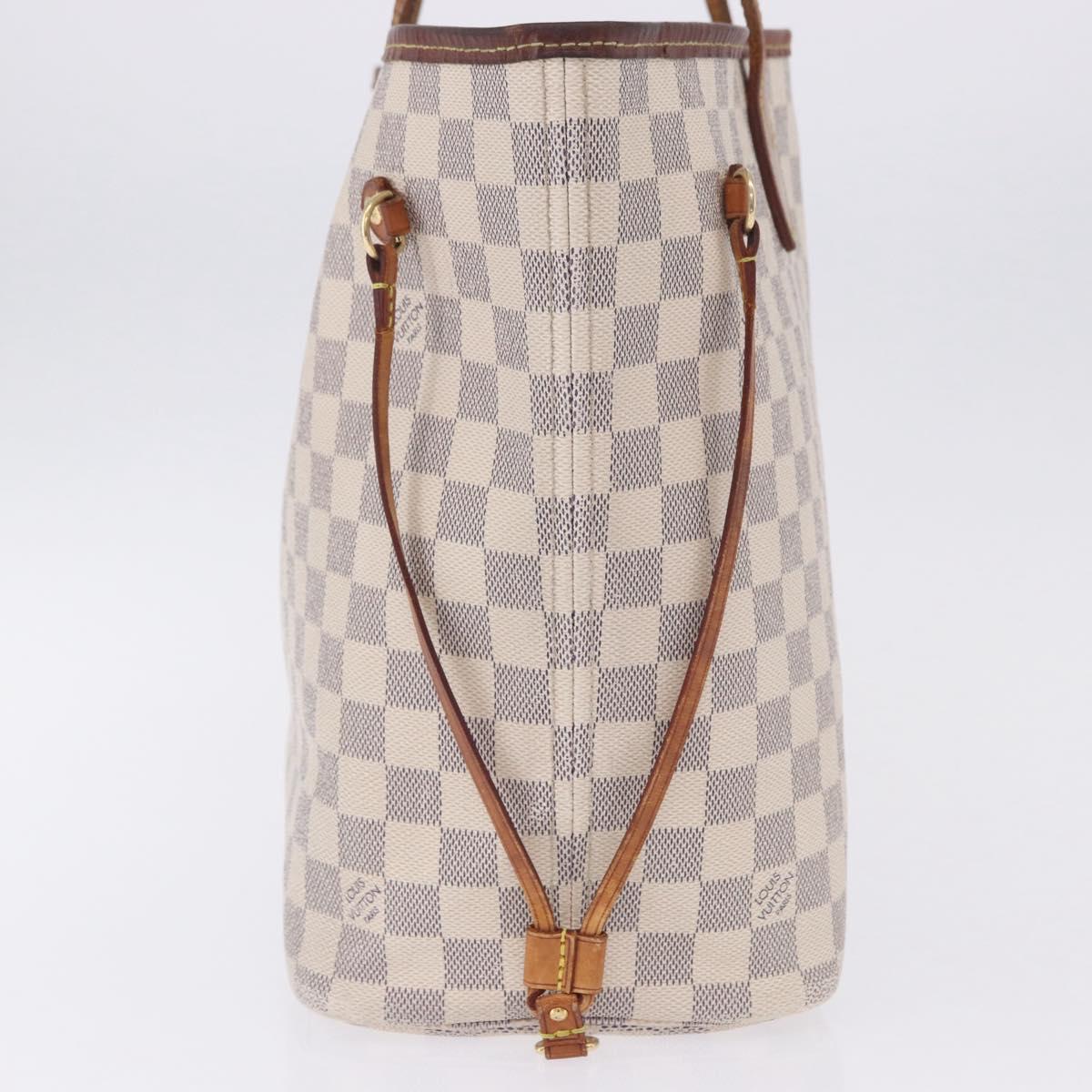 LOUIS VUITTON Damier Azur Neverfull MM Tote Bag N41605 LV Auth 204358