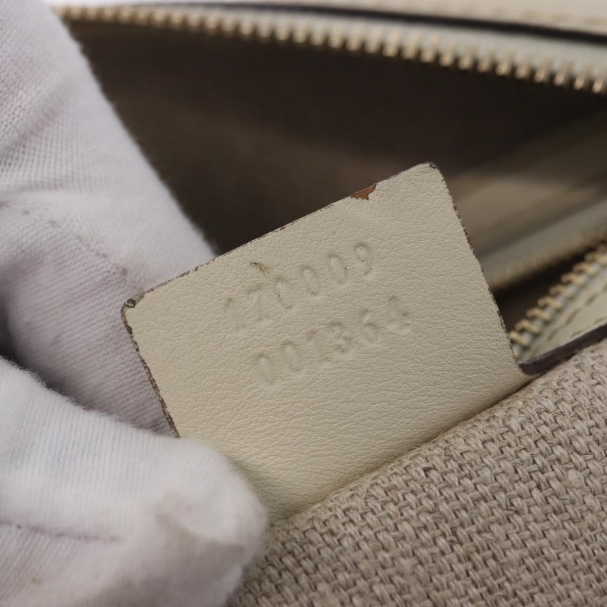 GUCCI Hand Bag Canvas Beige Gold 170009 Auth 204360V