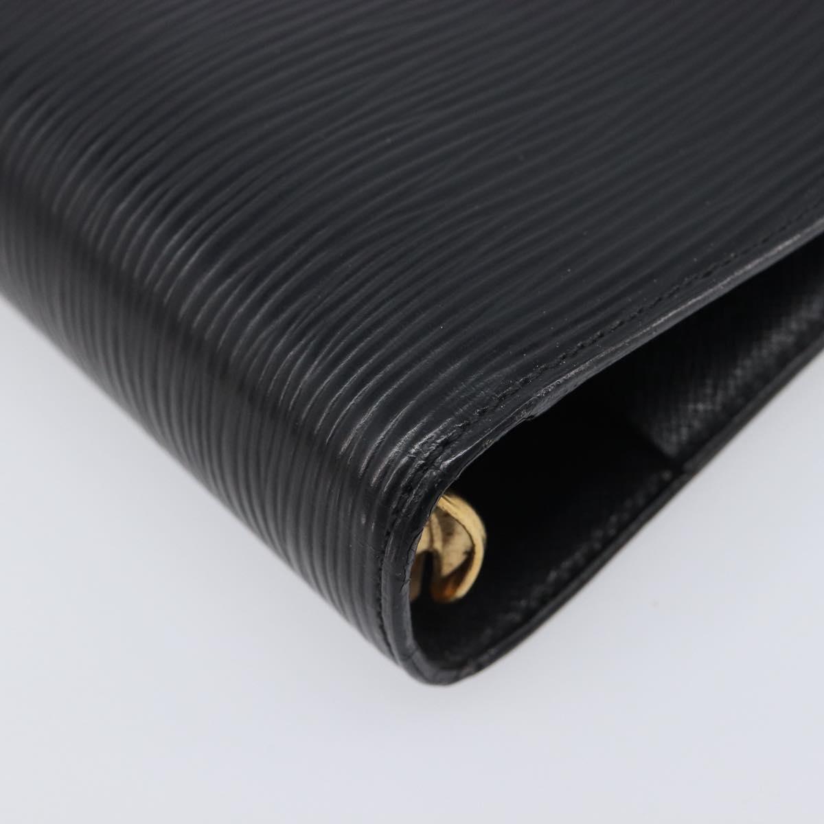 LOUIS VUITTON Epi Agenda MM Day Planner Cover Black R20042 LV Auth 204361
