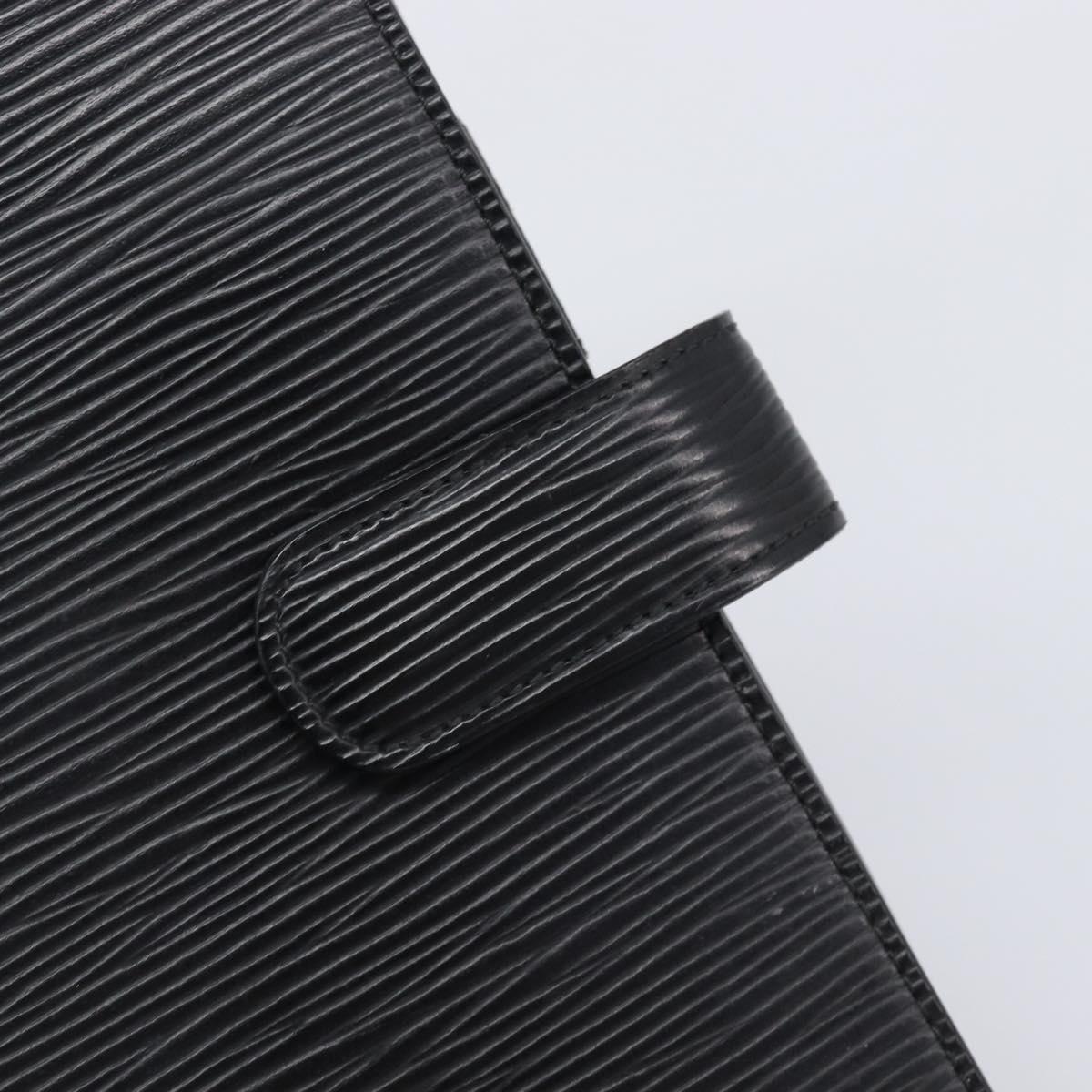 LOUIS VUITTON Epi Agenda MM Day Planner Cover Black R20042 LV Auth 204361