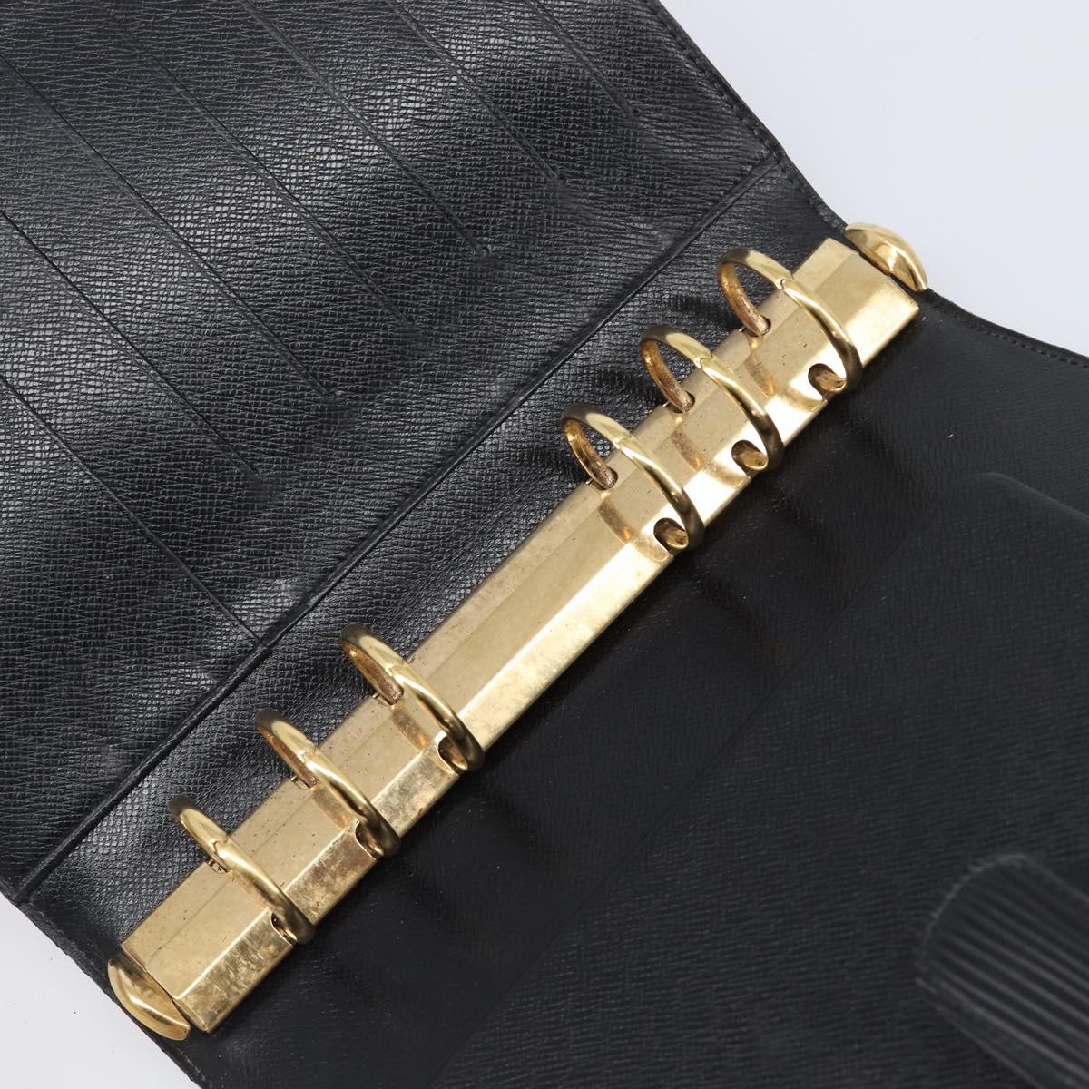 LOUIS VUITTON Epi Agenda MM Day Planner Cover Black R20042 LV Auth 204361