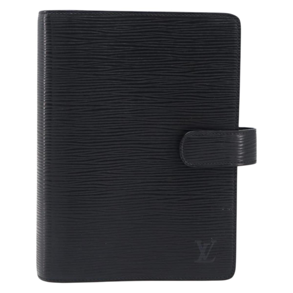 LOUIS VUITTON Epi Agenda MM Day Planner Cover Black R20042 LV Auth 204361