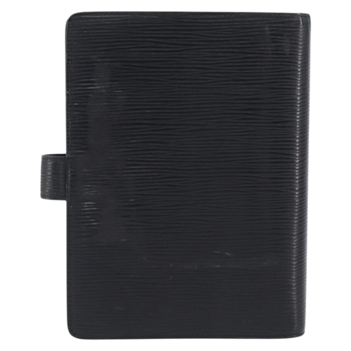 LOUIS VUITTON Epi Agenda MM Day Planner Cover Black R20042 LV Auth 204361