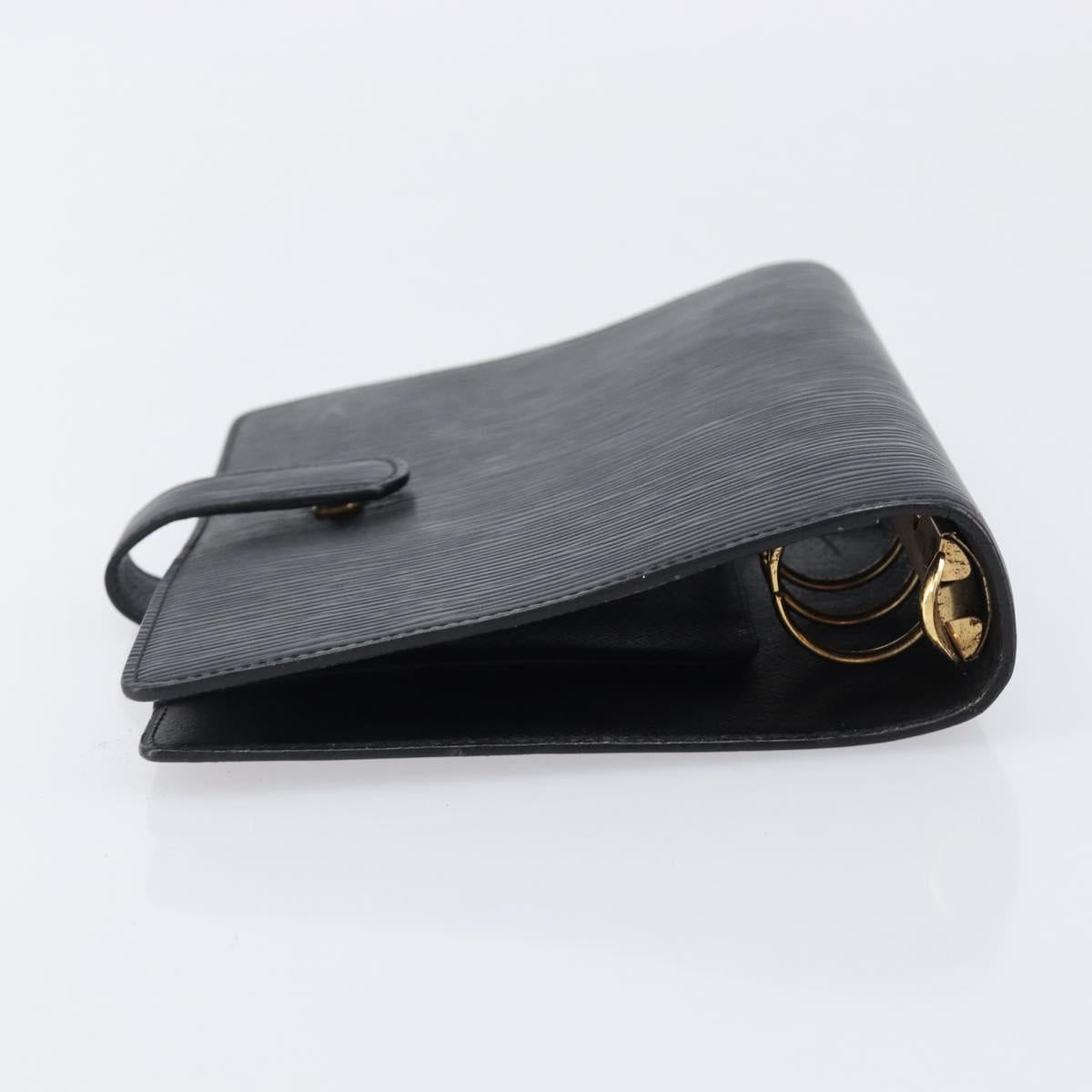 LOUIS VUITTON Epi Agenda MM Day Planner Cover Black R20042 LV Auth 204361