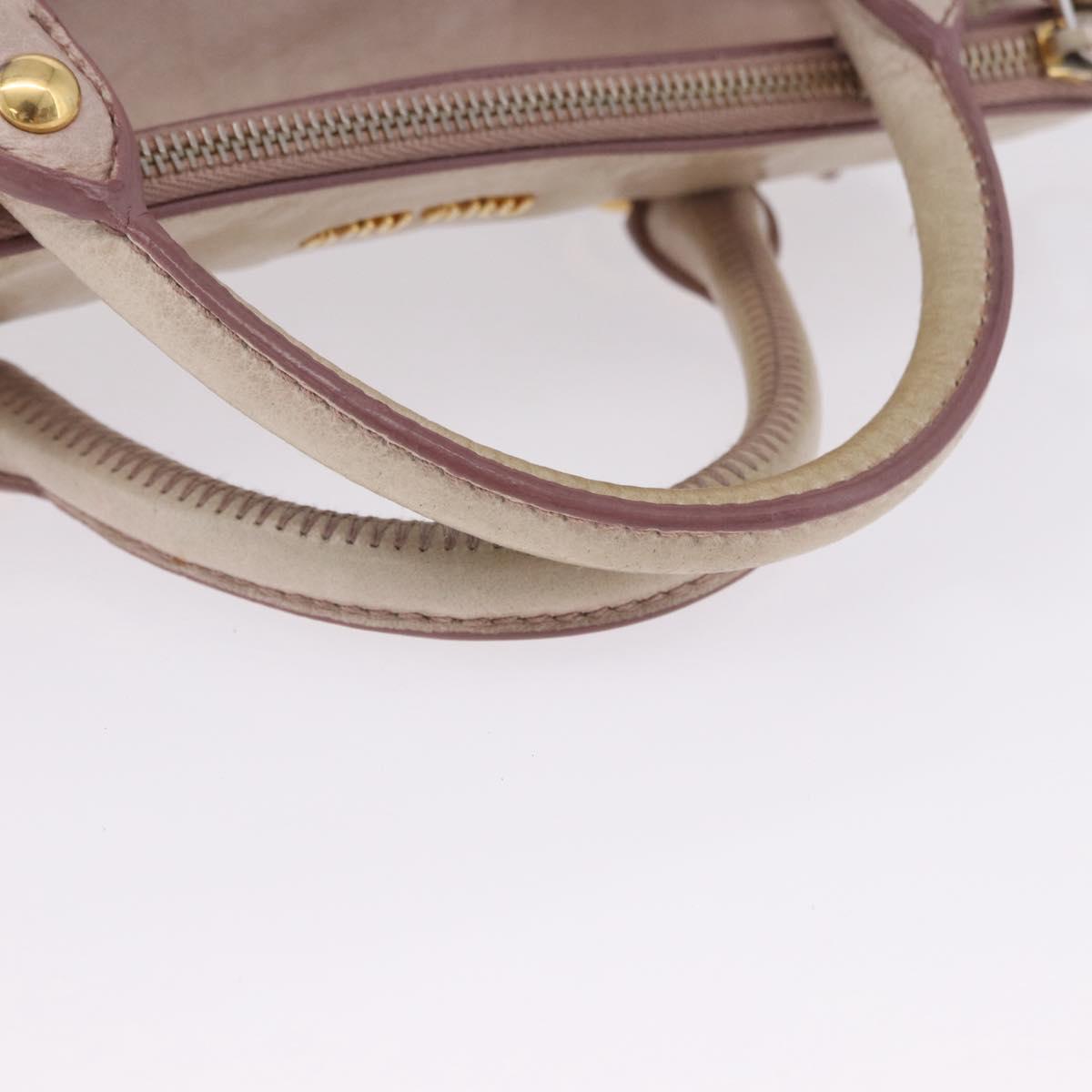 Miu Miu Hand Bag Vitellolux 2way Pink Gold Auth 204364A