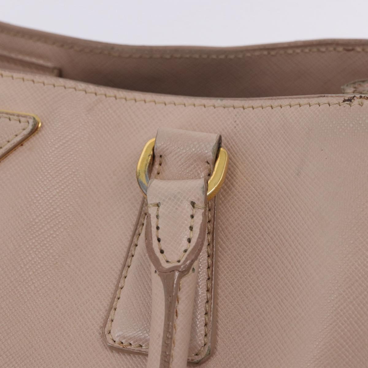 PRADA Galleria Hand Bag Safiano Pink Gold Auth 204365