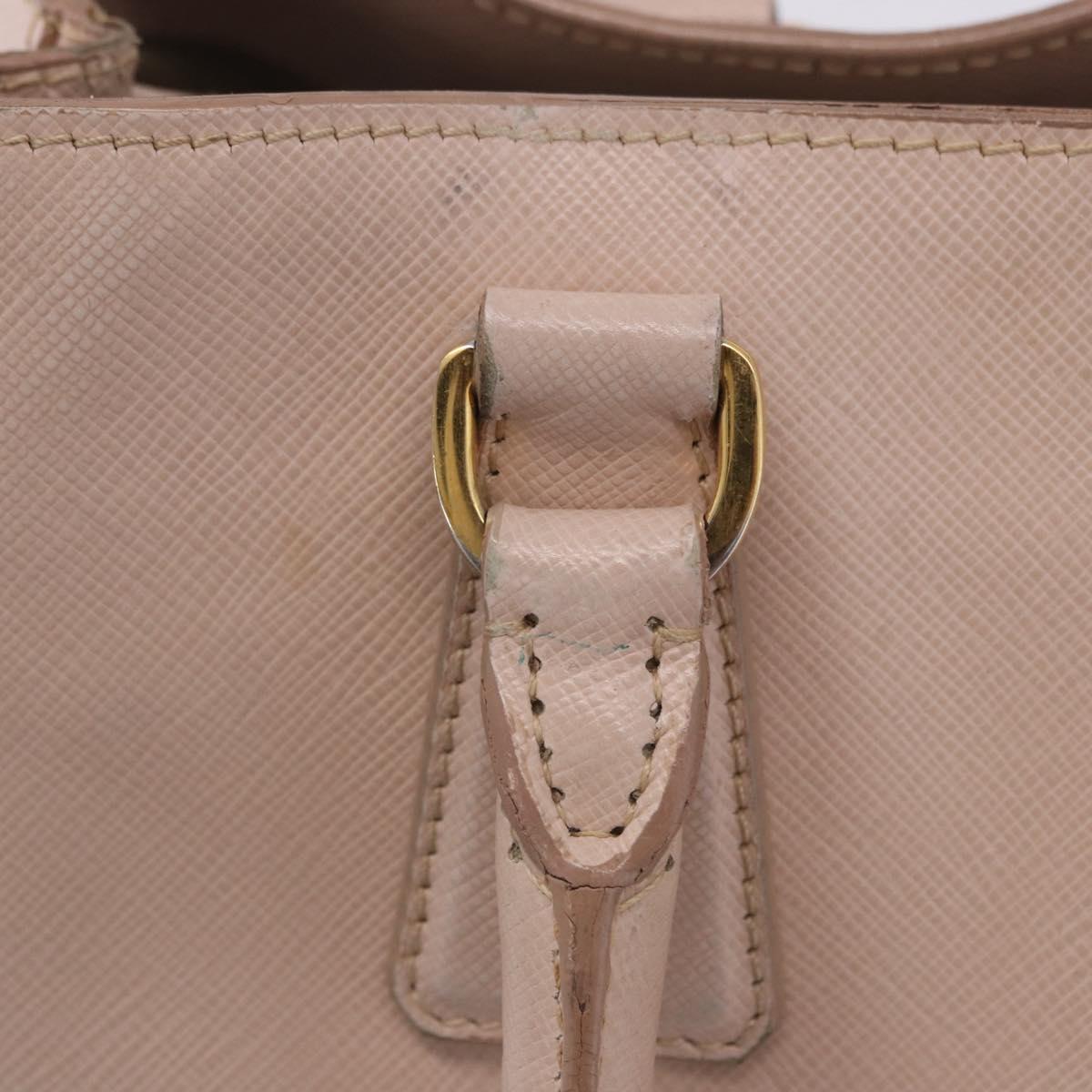 PRADA Galleria Hand Bag Safiano Pink Gold Auth 204365
