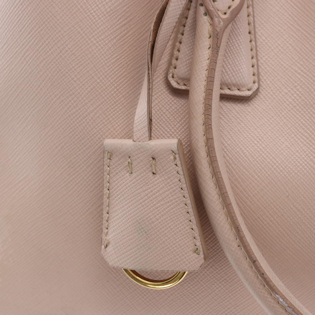 PRADA Galleria Hand Bag Safiano Pink Gold Auth 204365