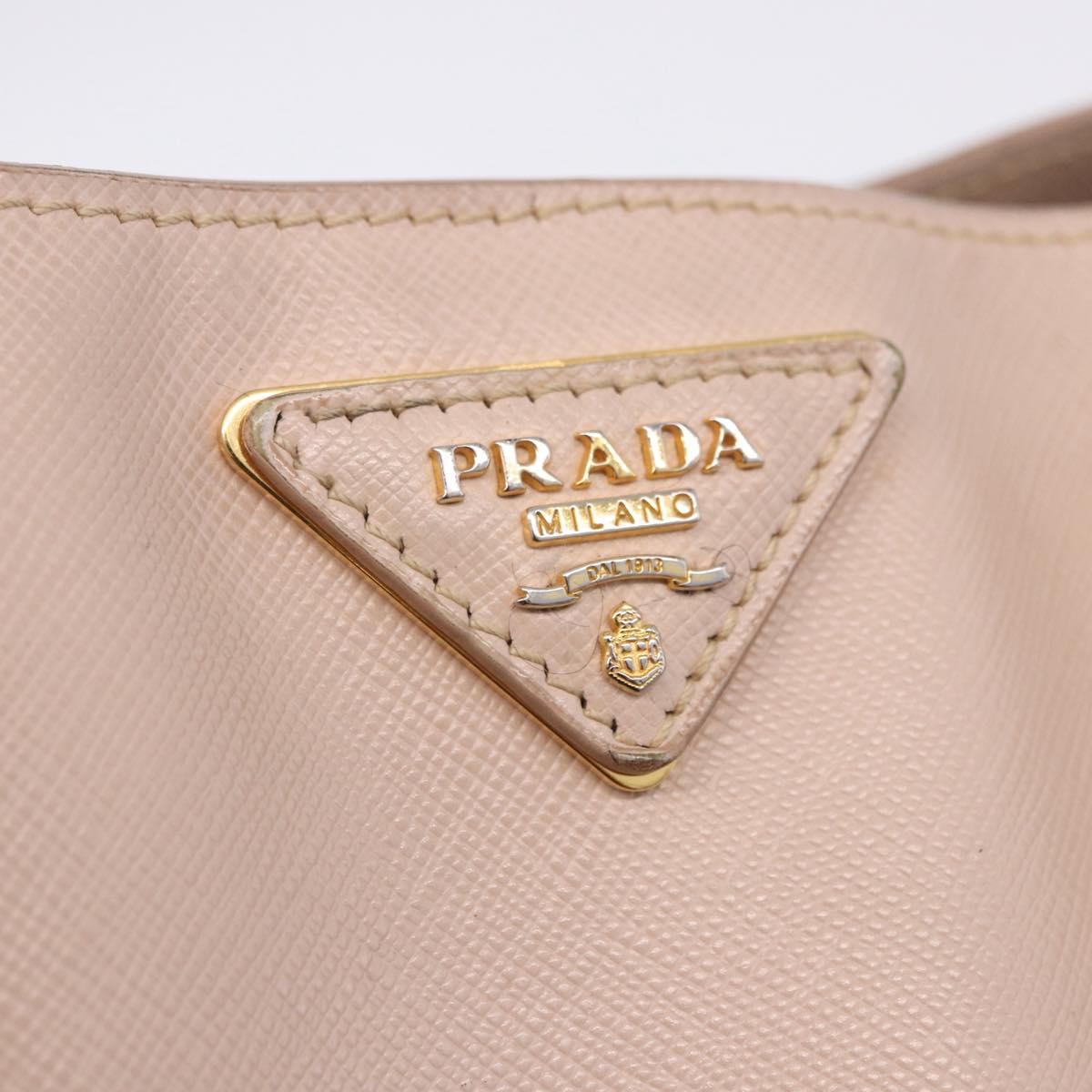 PRADA Galleria Hand Bag Safiano Pink Gold Auth 204365
