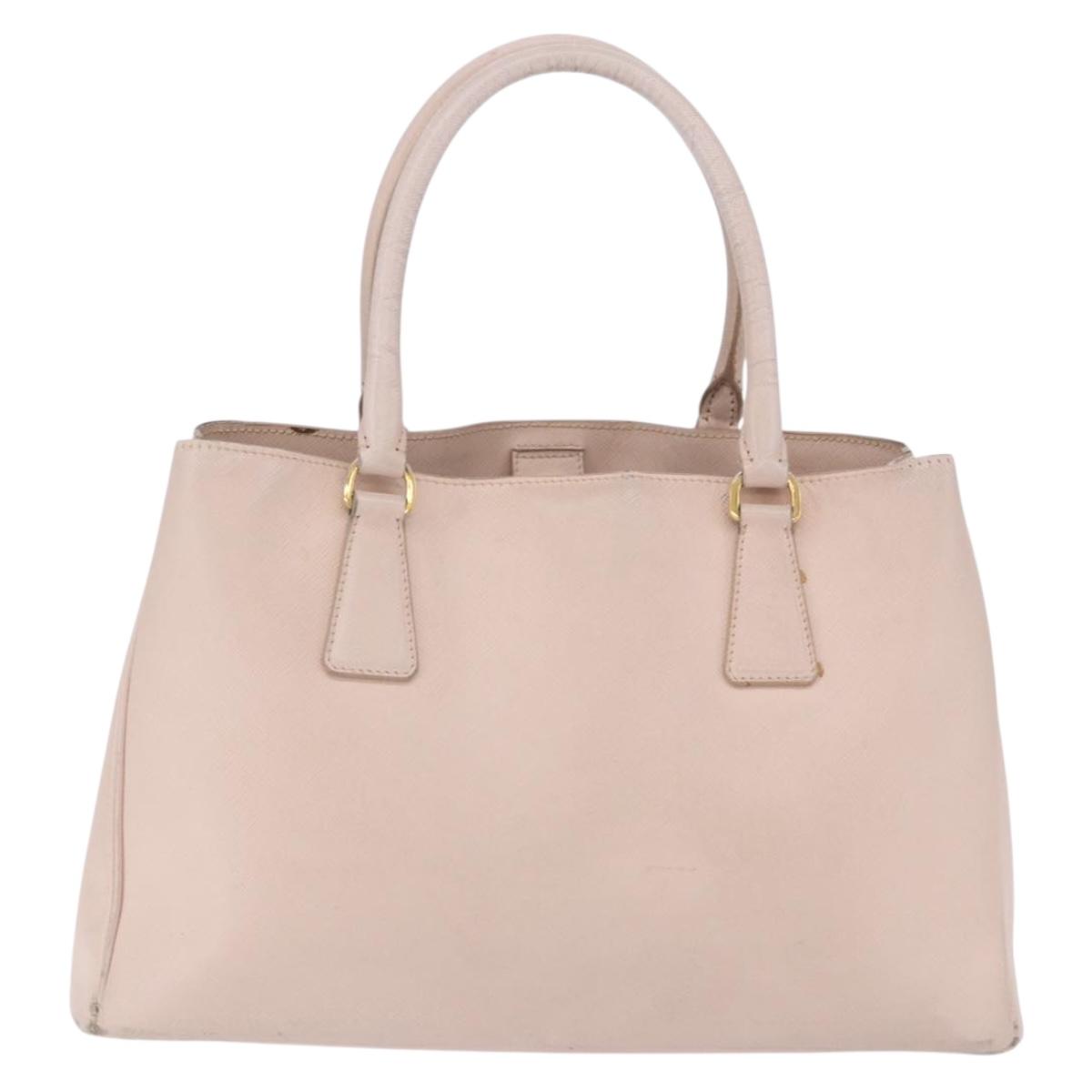 PRADA Galleria Hand Bag Safiano Pink Gold Auth 204365