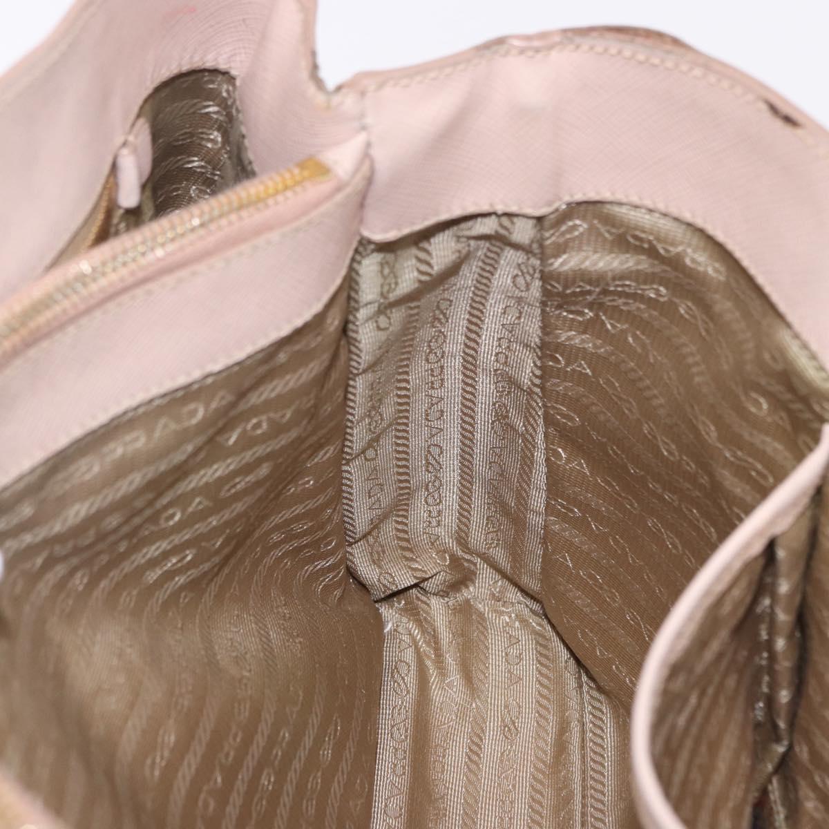 PRADA Galleria Hand Bag Safiano Pink Gold Auth 204365