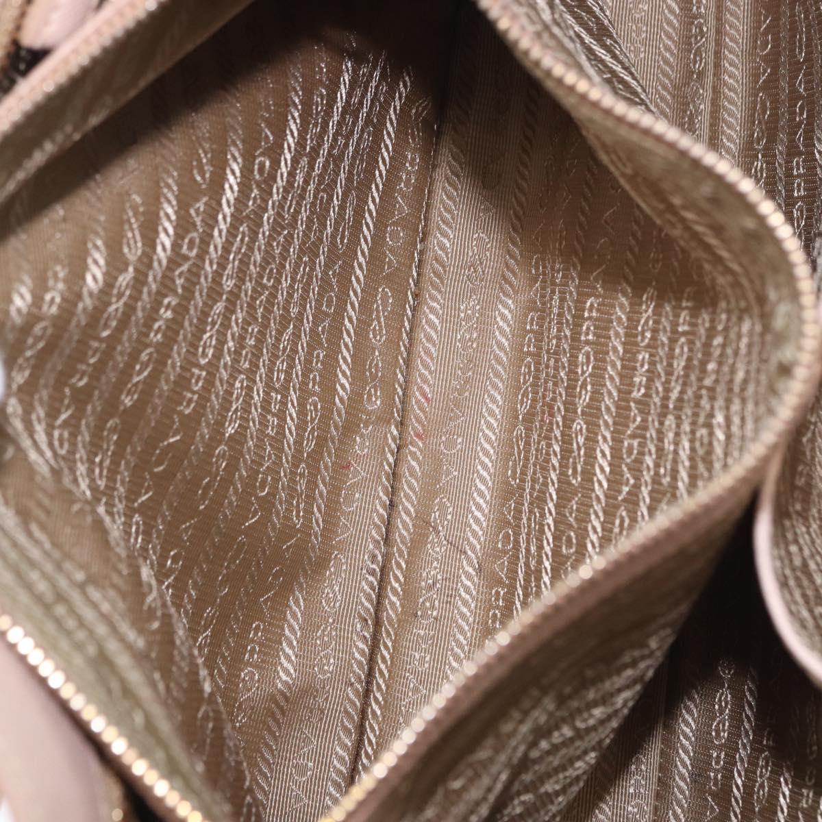 PRADA Galleria Hand Bag Safiano Pink Gold Auth 204365