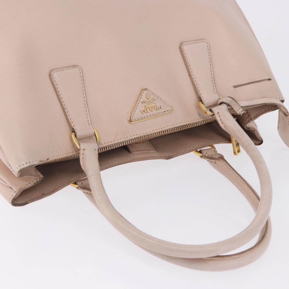 PRADA Galleria Hand Bag Safiano Pink Gold Auth 204365