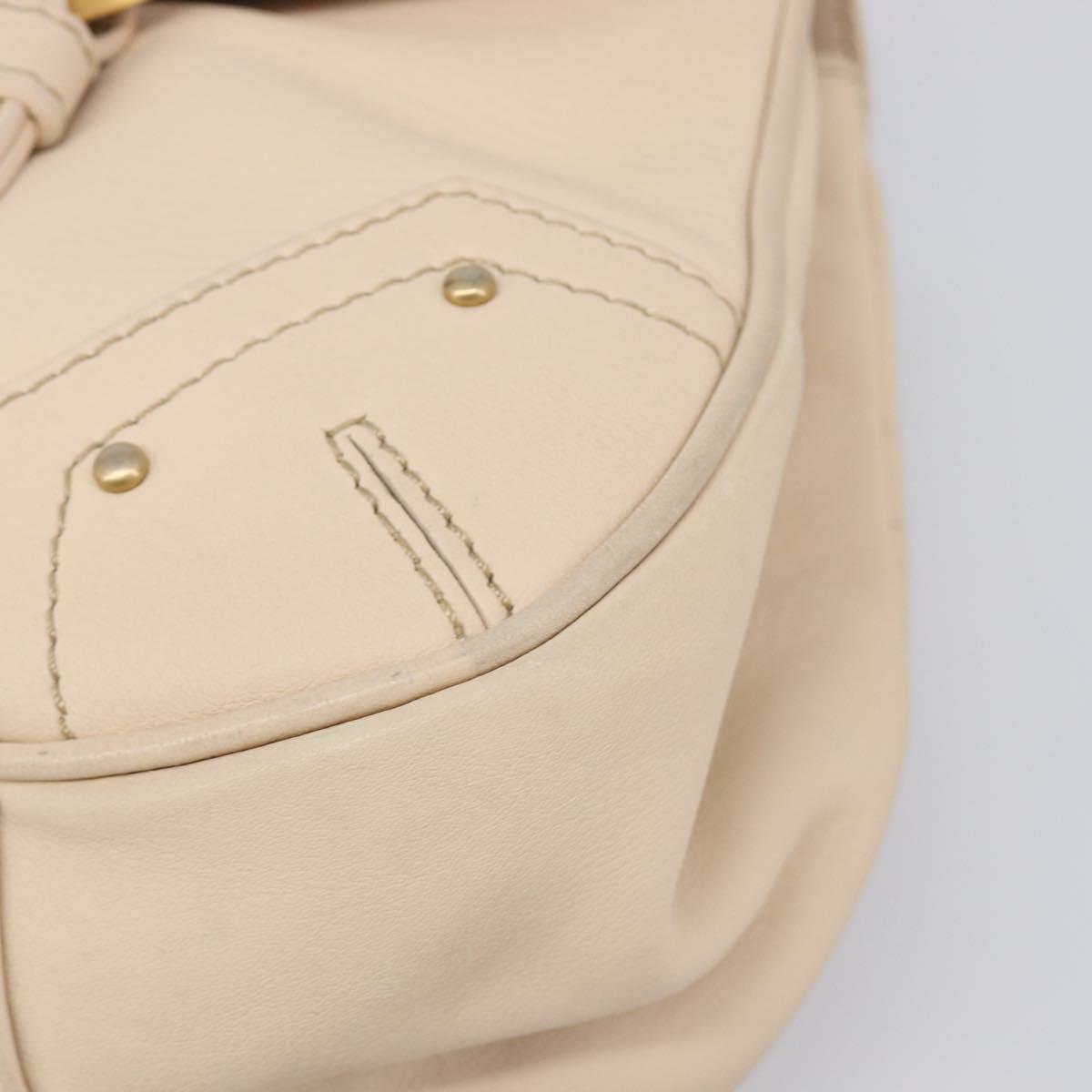 BALLY Tote Bag Leather Ivory Gold Auth 204370A