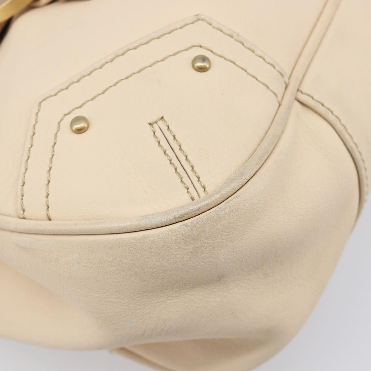 BALLY Tote Bag Leather Ivory Gold Auth 204370A