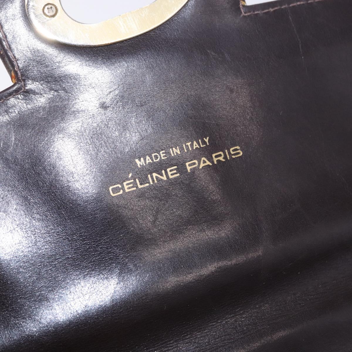 CELINE C Sulky Hand Bag Canvas Beige Gold Auth 204372