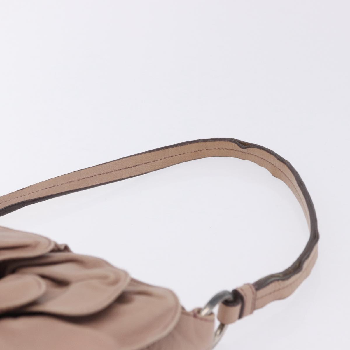 SAINT LAURENT Naja Shoulder Bag Leather Pink Silver Auth 204375
