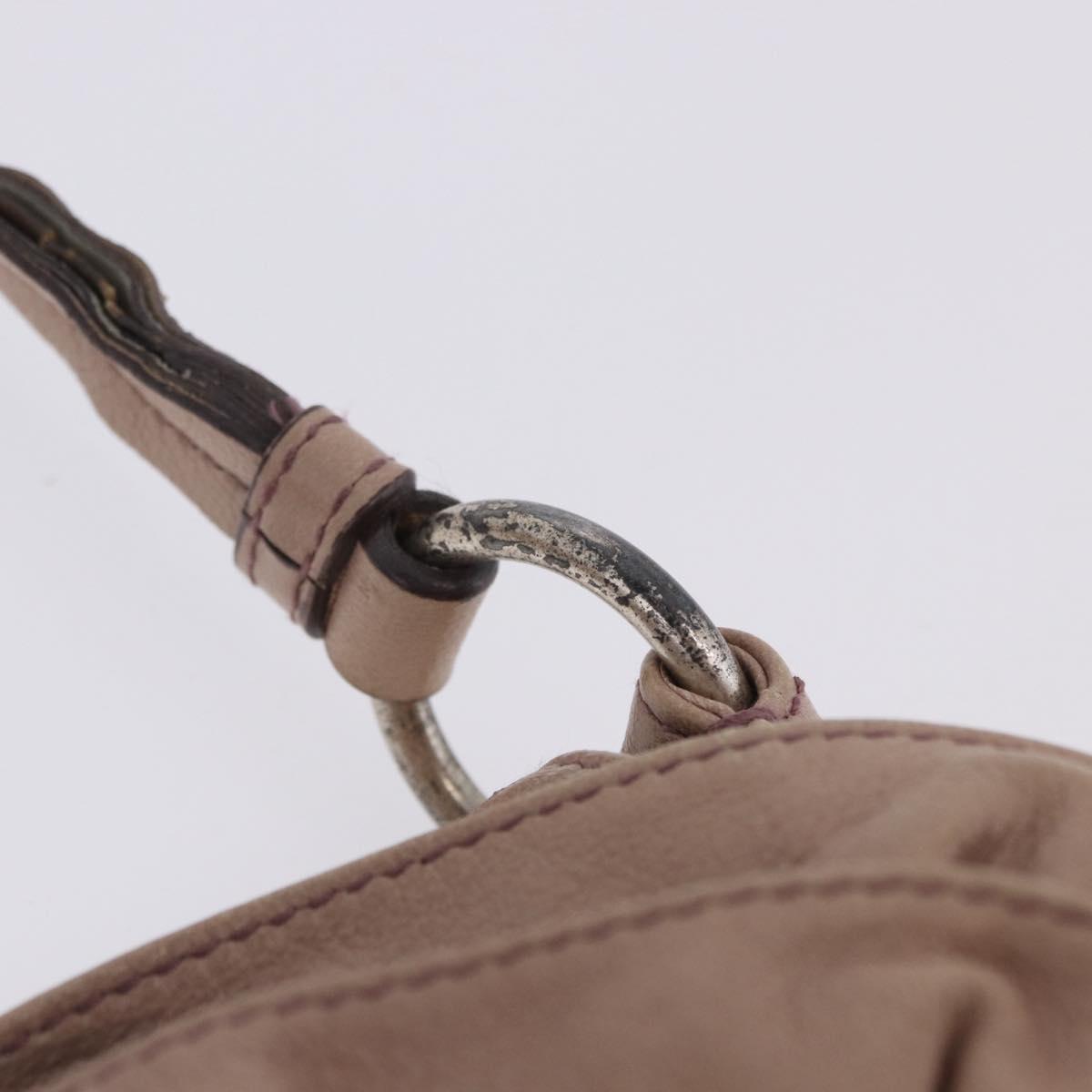 SAINT LAURENT Naja Shoulder Bag Leather Pink Silver Auth 204375