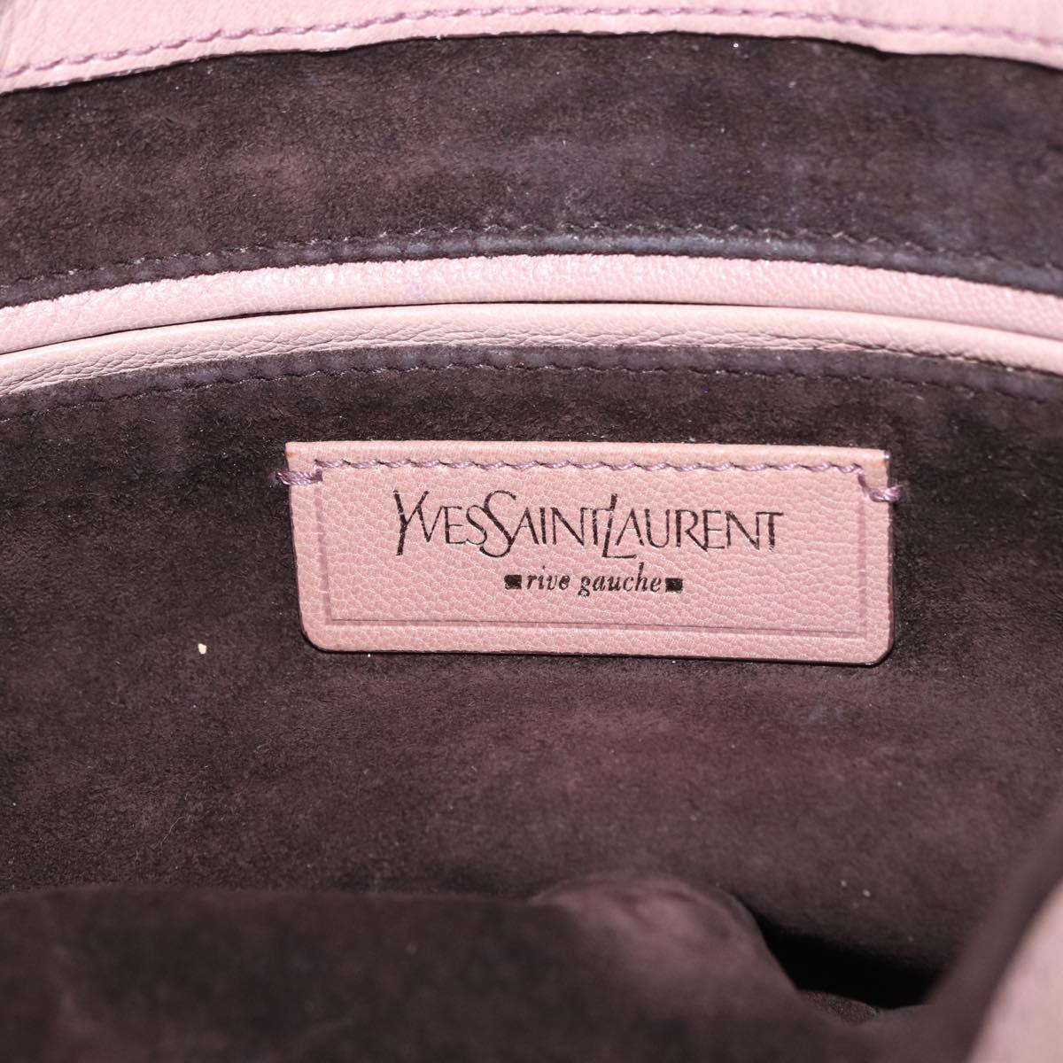 SAINT LAURENT Naja Shoulder Bag Leather Pink Silver Auth 204375