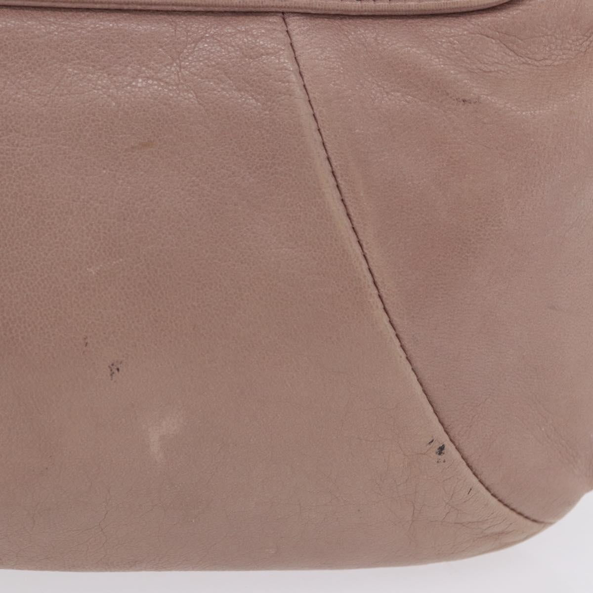 SAINT LAURENT Naja Shoulder Bag Leather Pink Silver Auth 204375