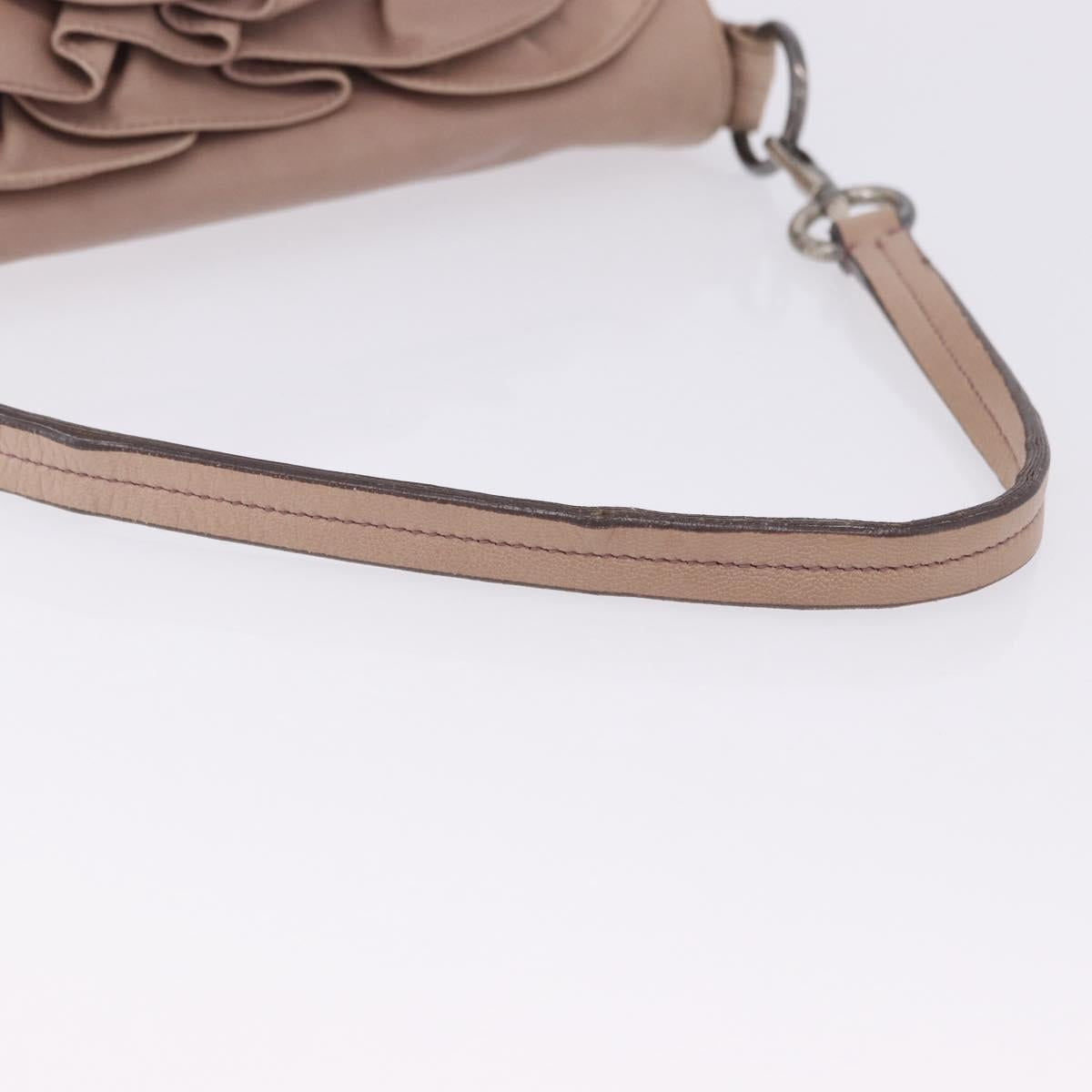 SAINT LAURENT Naja Shoulder Bag Leather Pink Silver Auth 204375