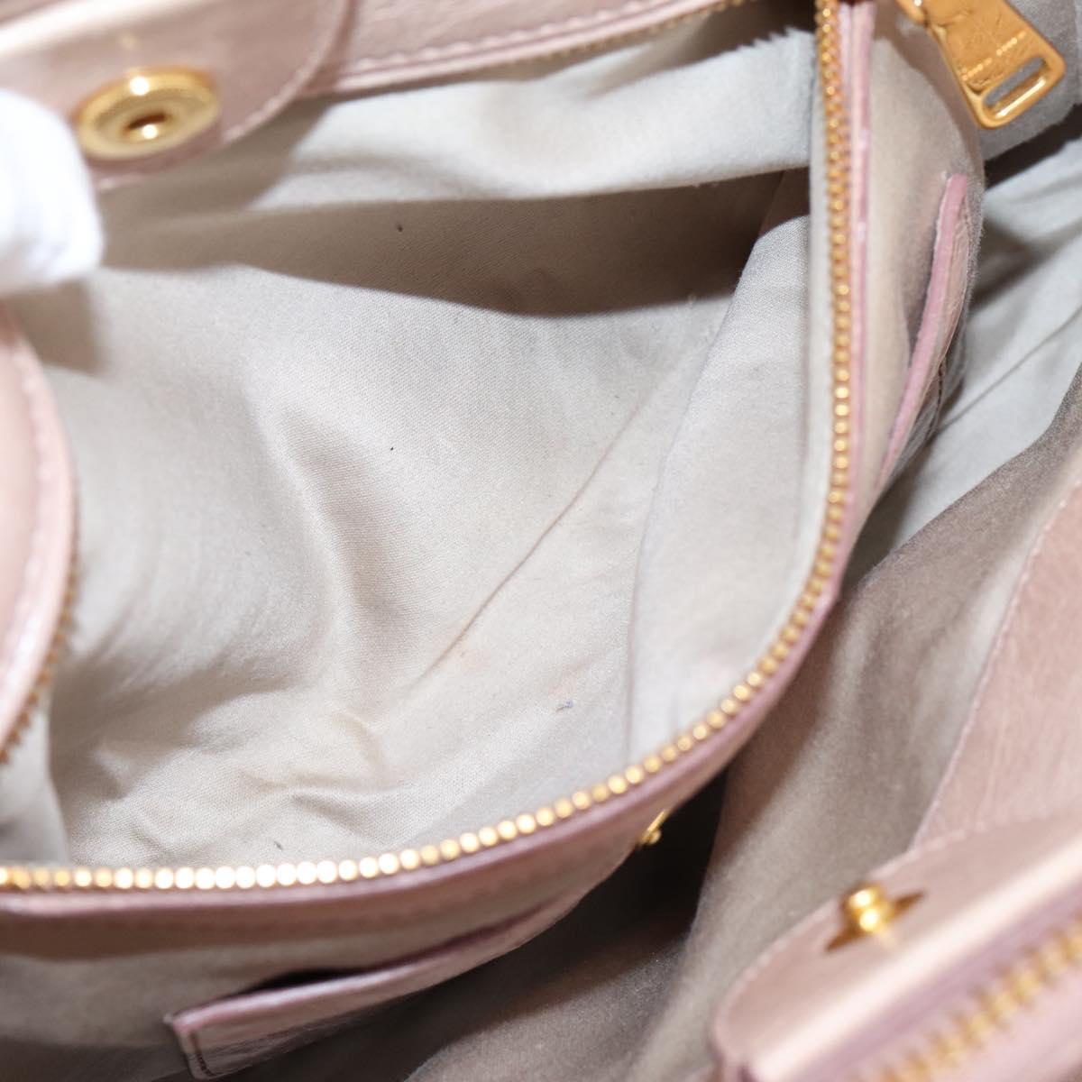 Miu Miu Hand Bag Vitellolux 2way Pink Gold Auth 204377A