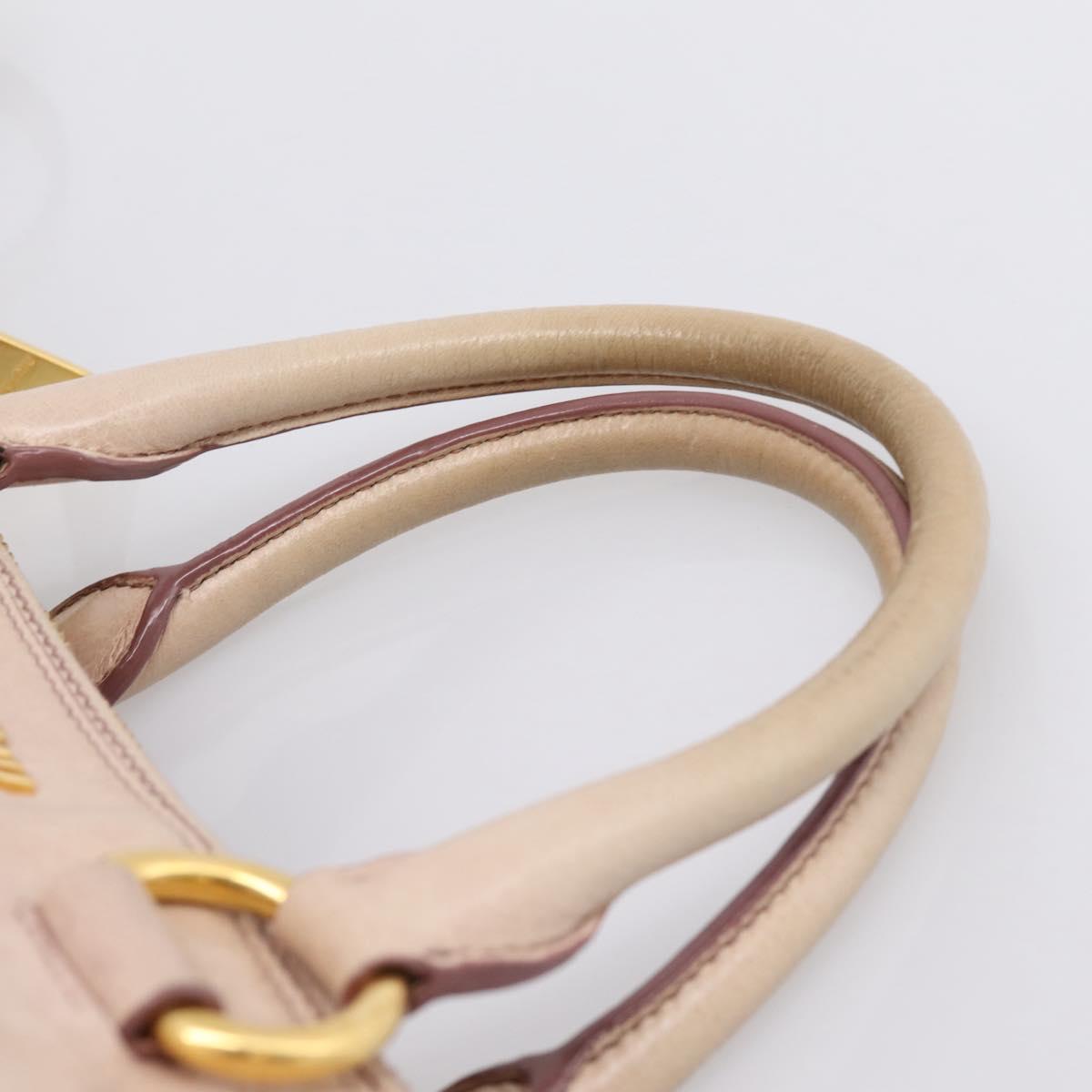 Miu Miu Hand Bag Vitellolux 2way Pink Gold Auth 204377A