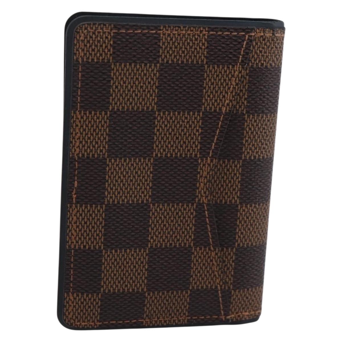 LOUIS VUITTON Damier Ebene Organizer Dupoch Card Case N63166 LV Auth 204379