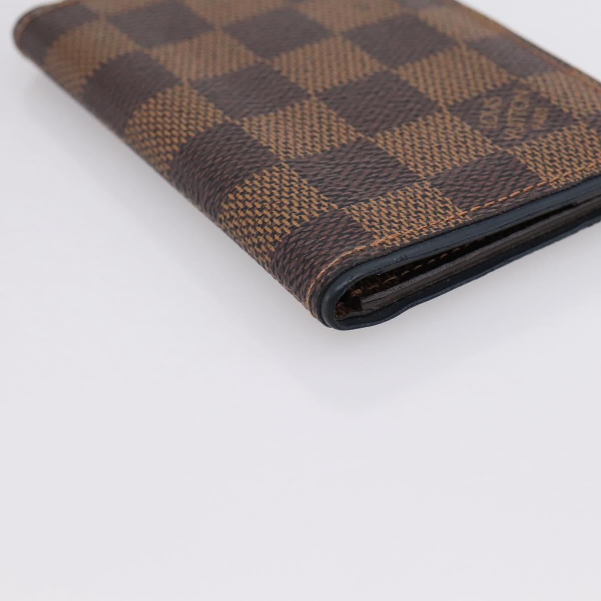 LOUIS VUITTON Damier Ebene Organizer Dupoch Card Case N63166 LV Auth 204379
