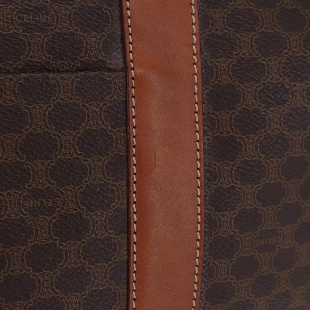 CELINE Macadam Canvas Tote Bag PVC Leather Brown Gold Auth 204387