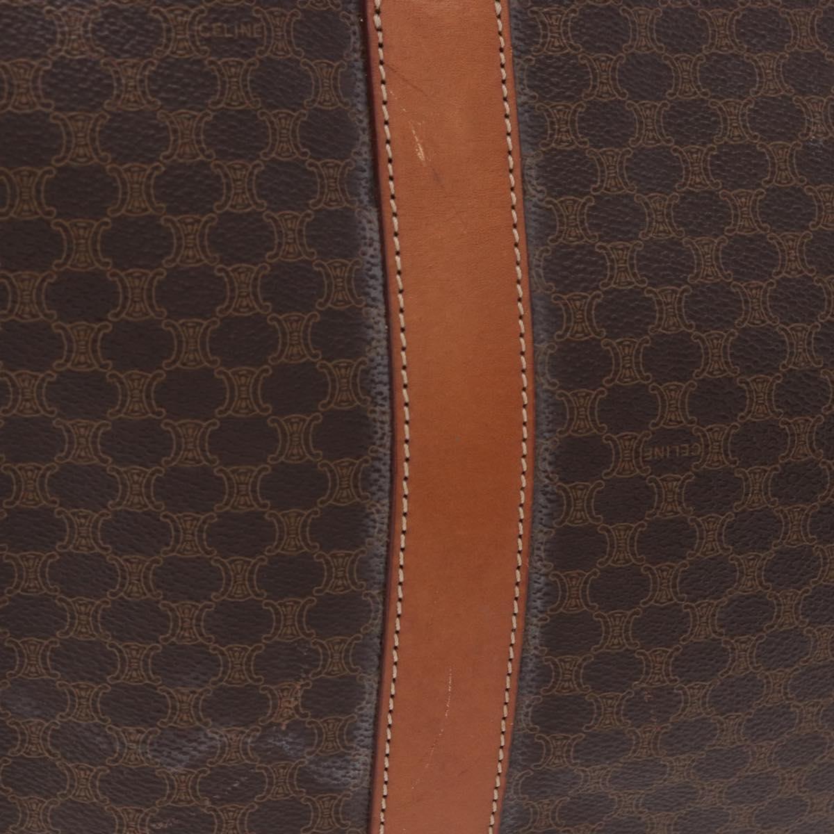 CELINE Macadam Canvas Tote Bag PVC Leather Brown Gold Auth 204387