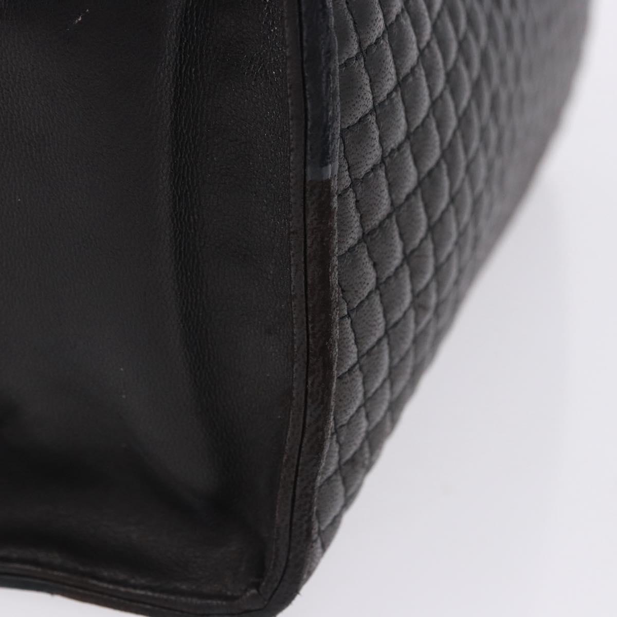 BALLY Hand Bag Leather Black Gold Auth 204388