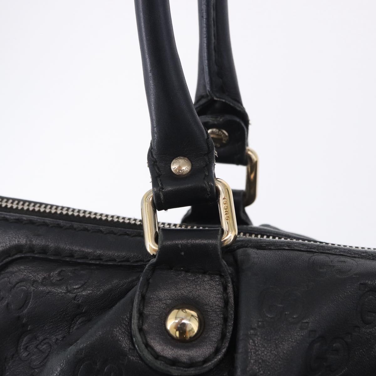 GUCCI GG Canvas Guccissima Sukey Hand Bag Leather Black Gold 247902 Auth 204390