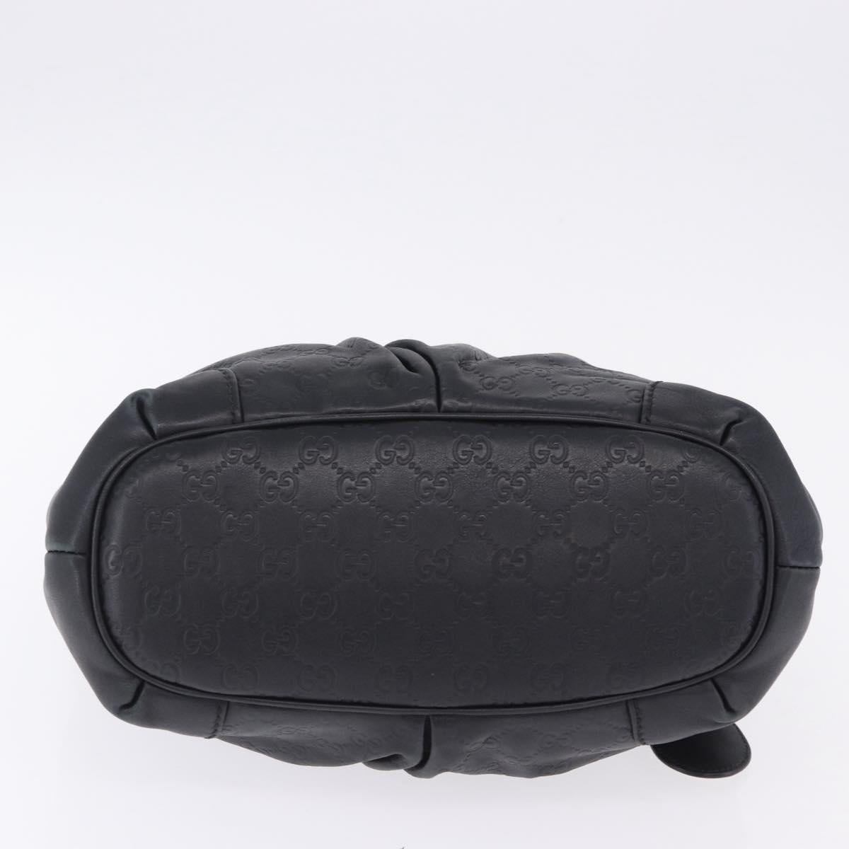 GUCCI GG Canvas Guccissima Sukey Hand Bag Leather Black Gold 247902 Auth 204390