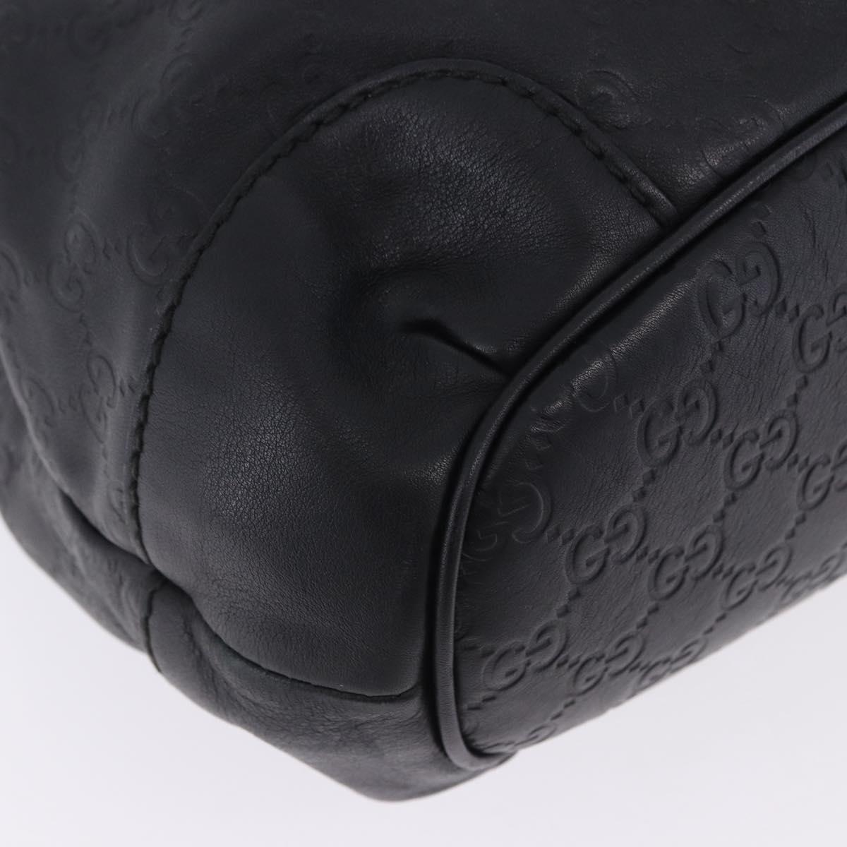 GUCCI GG Canvas Guccissima Sukey Hand Bag Leather Black Gold 247902 Auth 204390