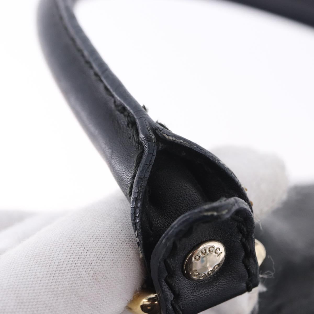 GUCCI GG Canvas Guccissima Sukey Hand Bag Leather Black Gold 247902 Auth 204390