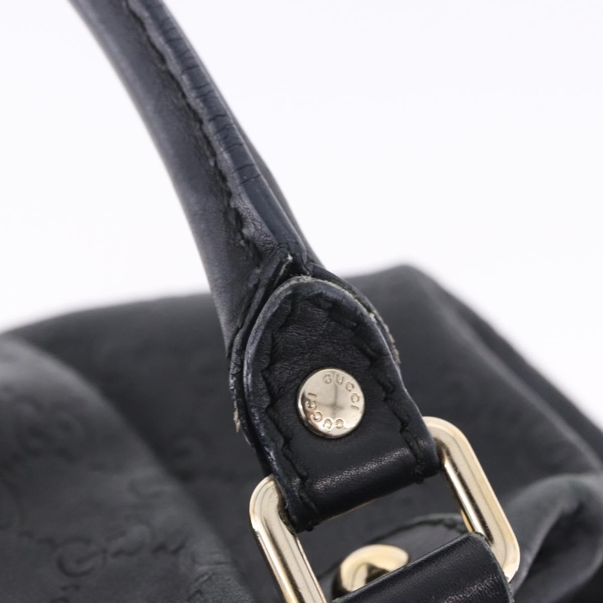 GUCCI GG Canvas Guccissima Sukey Hand Bag Leather Black Gold 247902 Auth 204390