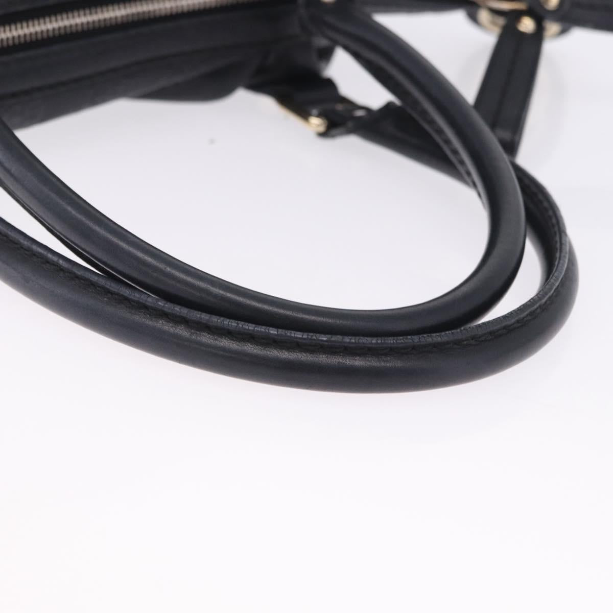 GUCCI GG Canvas Guccissima Sukey Hand Bag Leather Black Gold 247902 Auth 204390