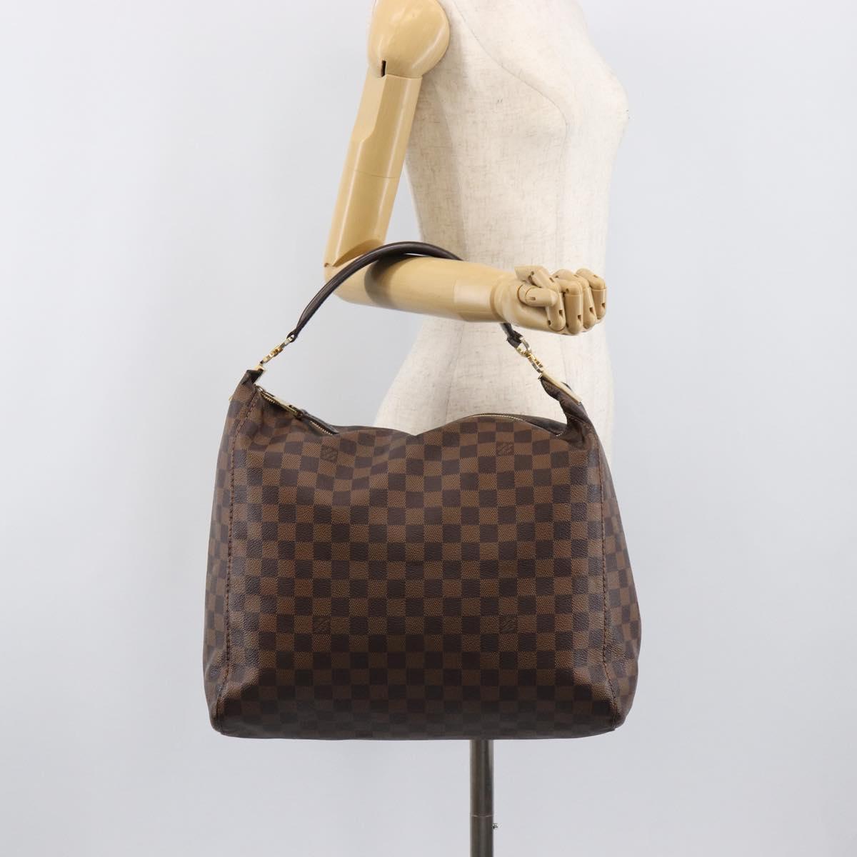 LOUIS VUITTON Damier Ebene Portobello PM Shoulder Bag N41184 LV Auth 204397