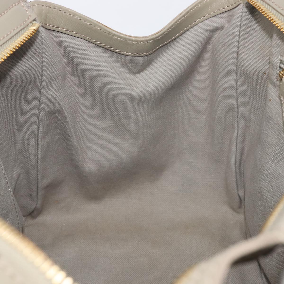 BURBERRY Nova Check Hand Bag PVC 2way Beige Gold Auth 204398V