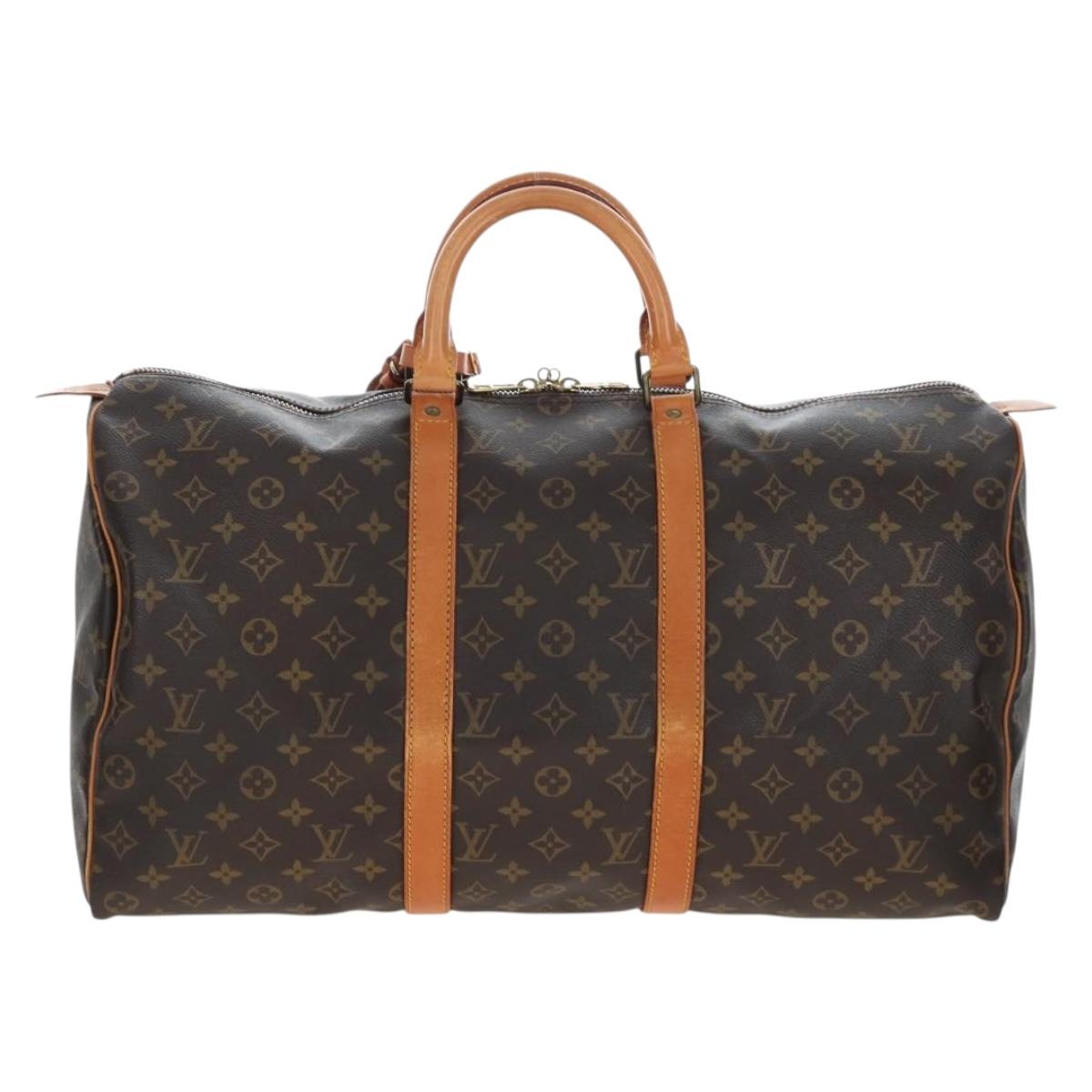 LOUIS VUITTON Monogram Keepall 50 Boston Bag M41426 LV Auth 204399A