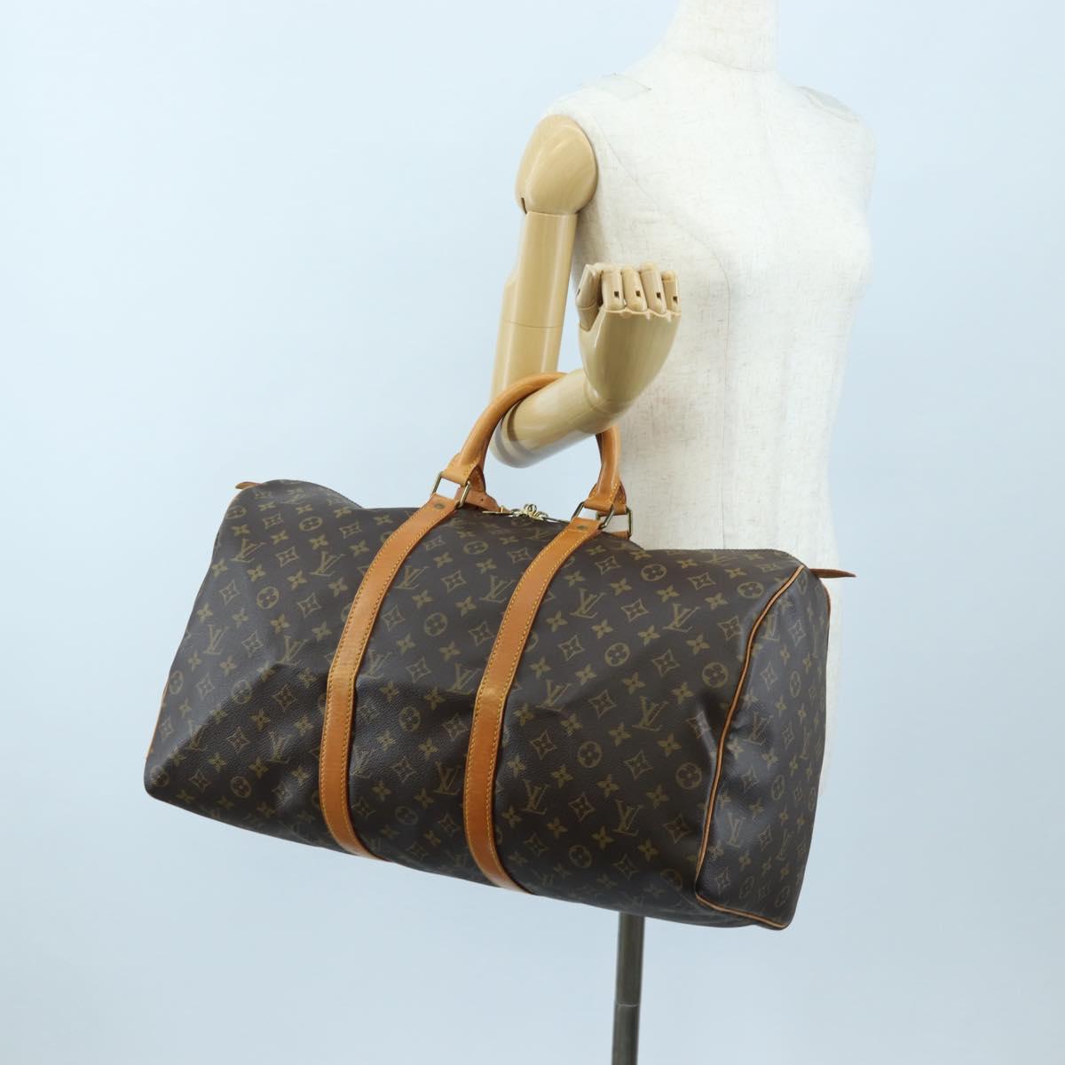LOUIS VUITTON Monogram Keepall 50 Boston Bag M41426 LV Auth 204399A