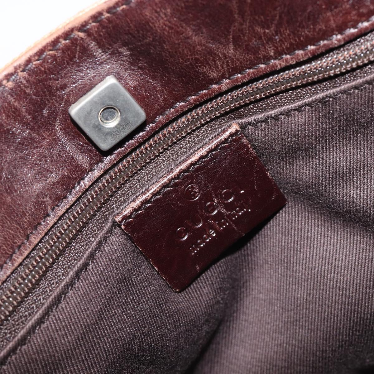 GUCCI GG Canvas Hand Bag Beige Silver 73984 Auth 204400