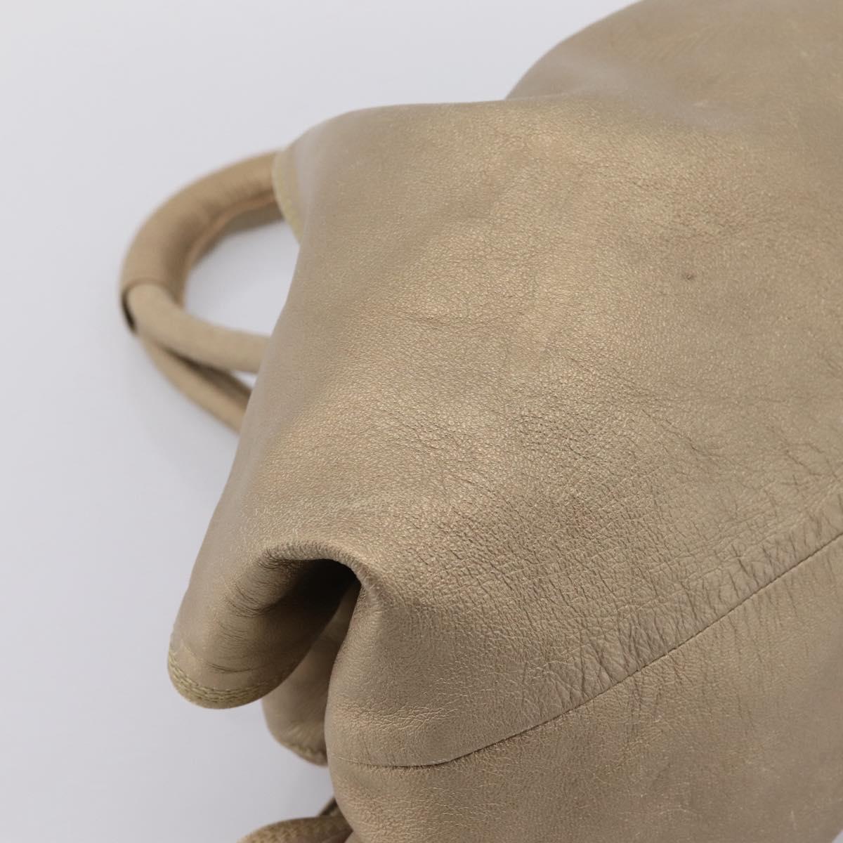 LOEWE Nappa Aire Anagram Hand Bag Leather Gold Auth 204401