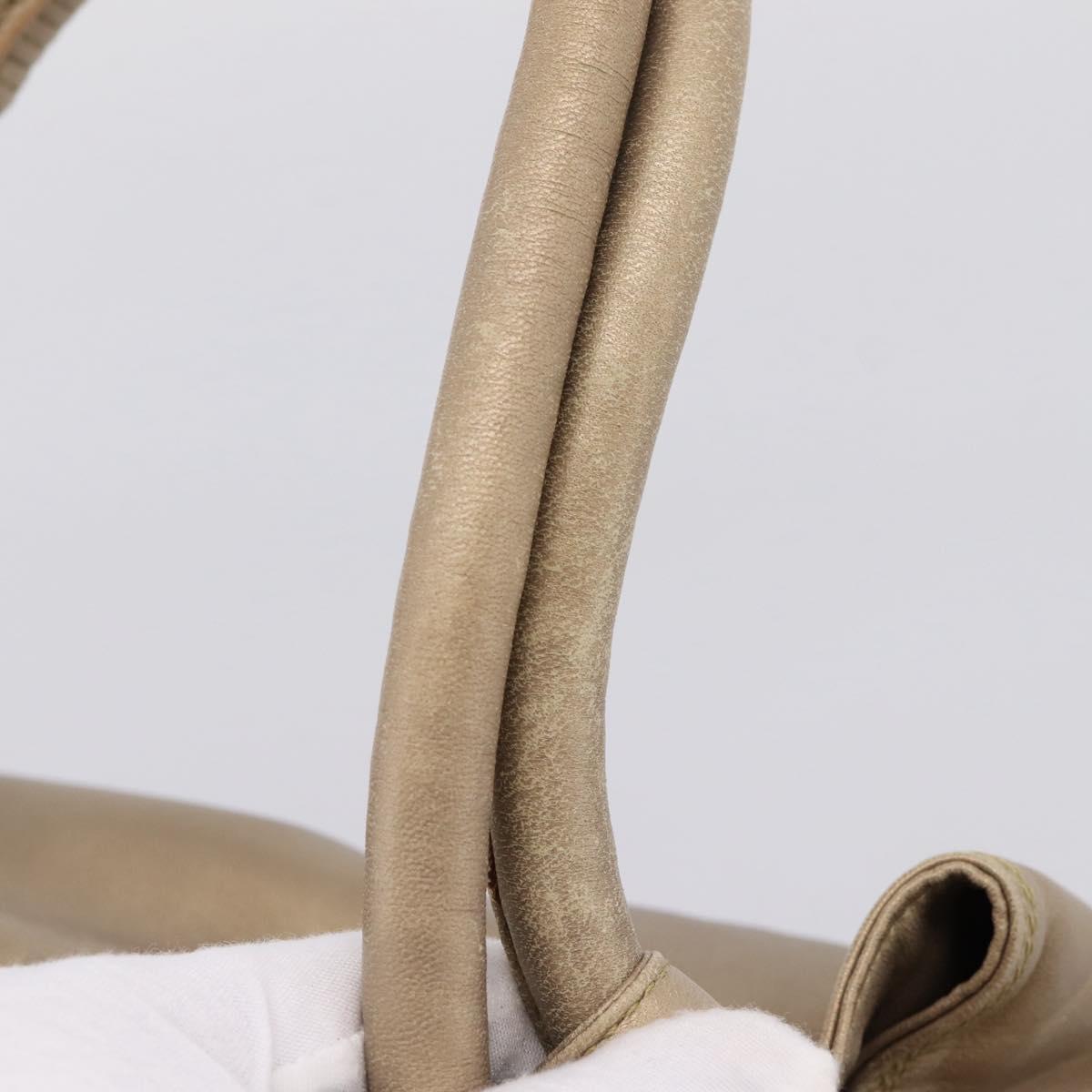 LOEWE Nappa Aire Anagram Hand Bag Leather Gold Auth 204401