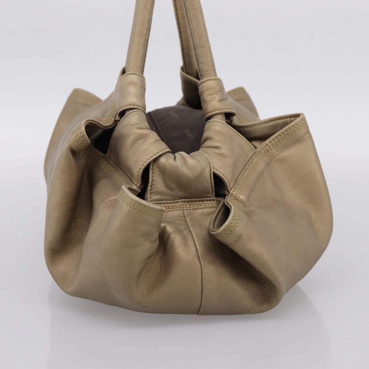 LOEWE Nappa Aire Anagram Hand Bag Leather Gold Auth 204401