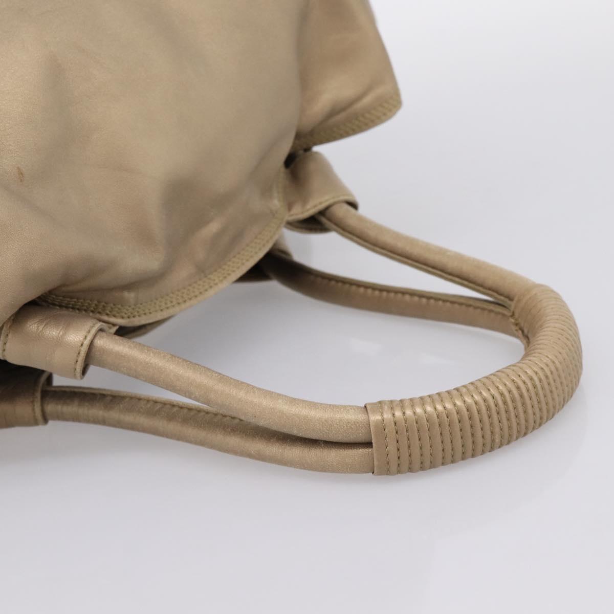 LOEWE Nappa Aire Anagram Hand Bag Leather Gold Auth 204401