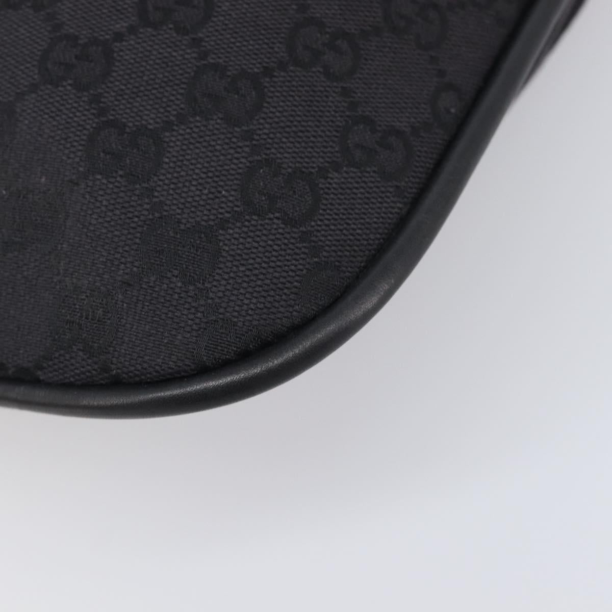 GUCCI GG Canvas Bamboo Hand Bag Black Silver 001 4033 Auth 204403A