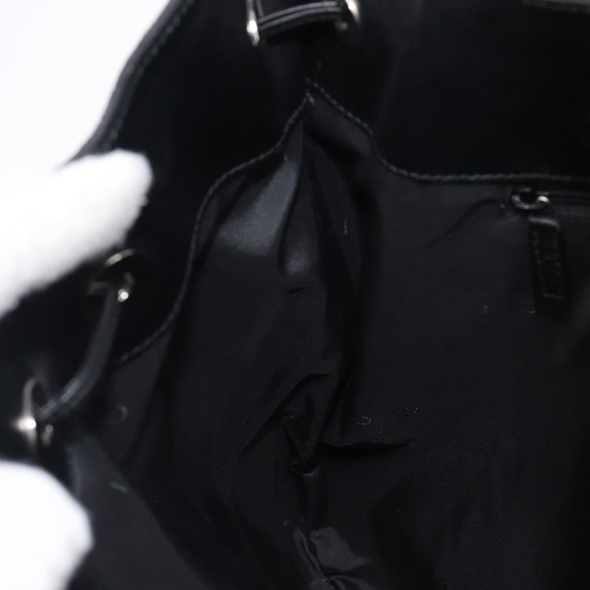 GUCCI GG Canvas Bamboo Hand Bag Black Silver 001 4033 Auth 204403A