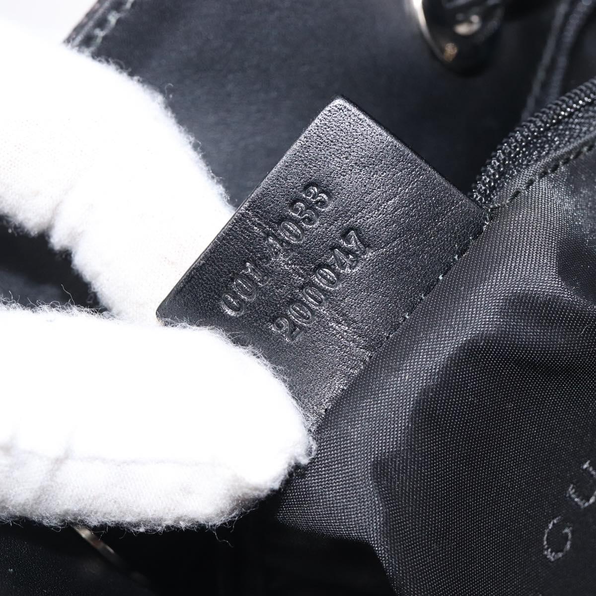 GUCCI GG Canvas Bamboo Hand Bag Black Silver 001 4033 Auth 204403A